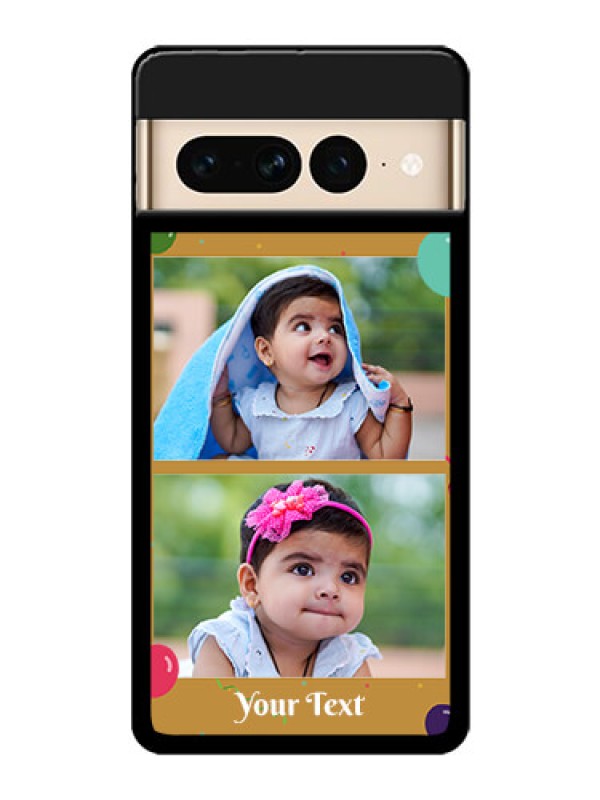 Custom Google Pixel 7 Pro 5G Custom Glass Phone Case - Image Holder With Birthday Celebrations Design