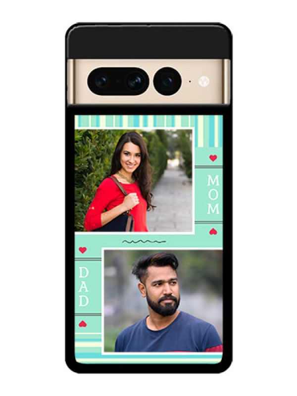 Custom Google Pixel 7 Pro 5G Custom Glass Phone Case - Mom & Dad Pic Design