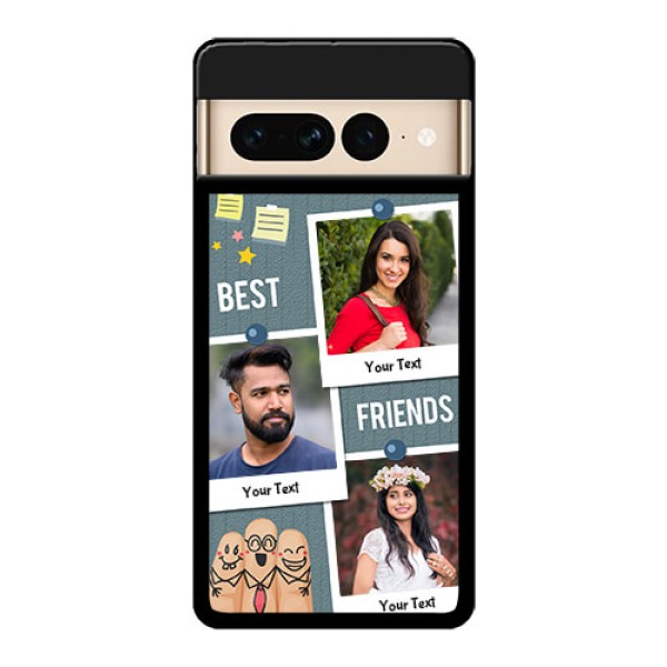 Google Pixel 7 Pro 5G Custom Glass Phone Case - Sticky Frames And Friendship Design