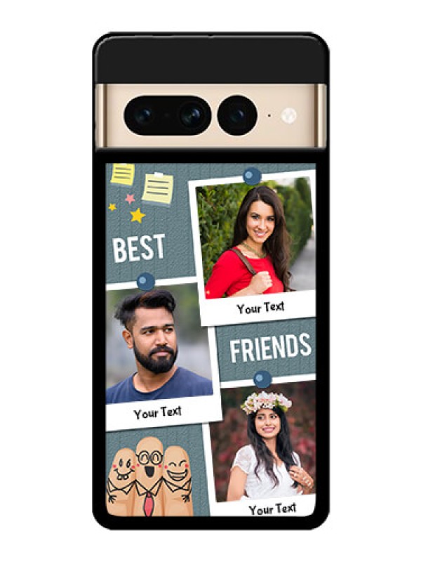 Custom Google Pixel 7 Pro 5G Custom Glass Phone Case - Sticky Frames And Friendship Design