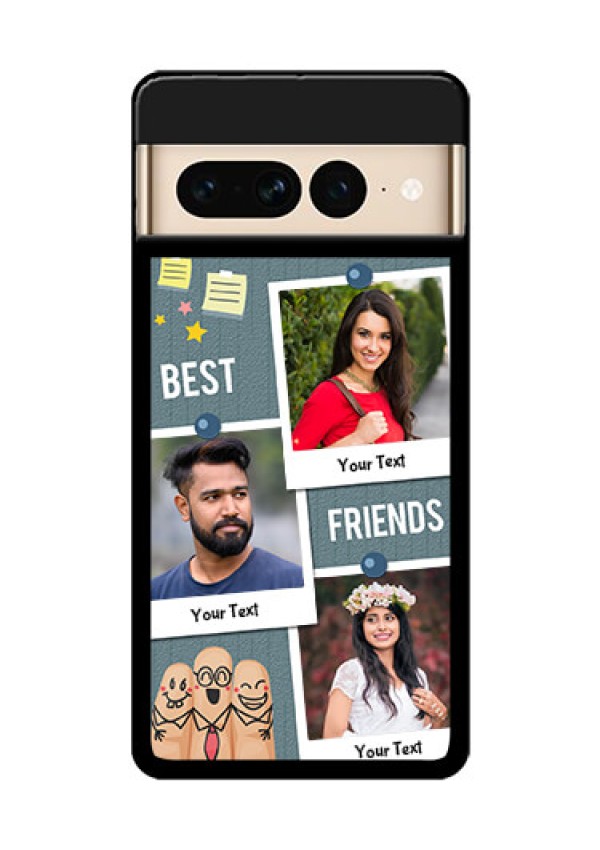Google Pixel 7 Pro 5G Custom Glass Phone Case - Sticky Frames And Friendship Design