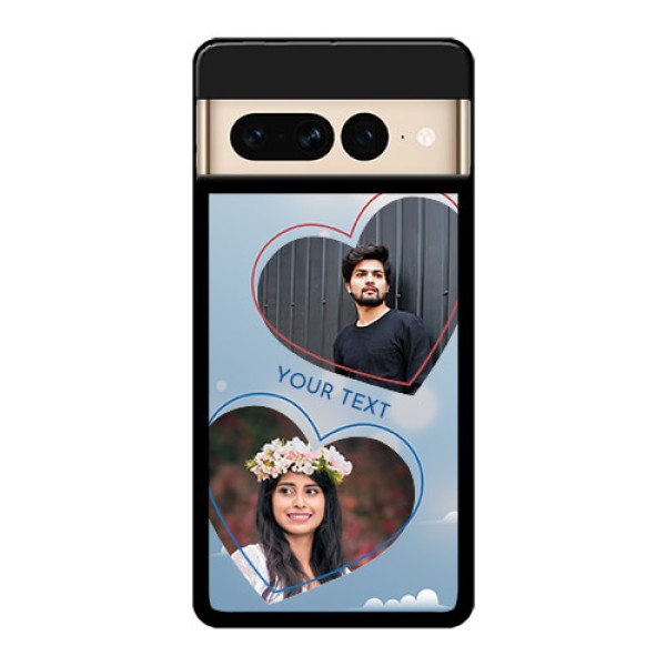 Google Pixel 7 Pro 5G Custom Glass Phone Case - Blue Color Couple Design