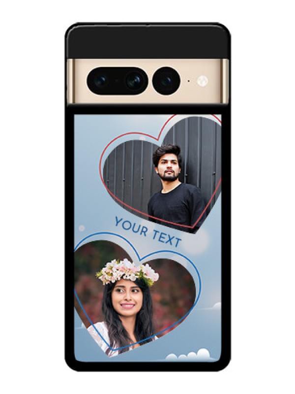 Custom Google Pixel 7 Pro 5G Custom Glass Phone Case - Blue Color Couple Design