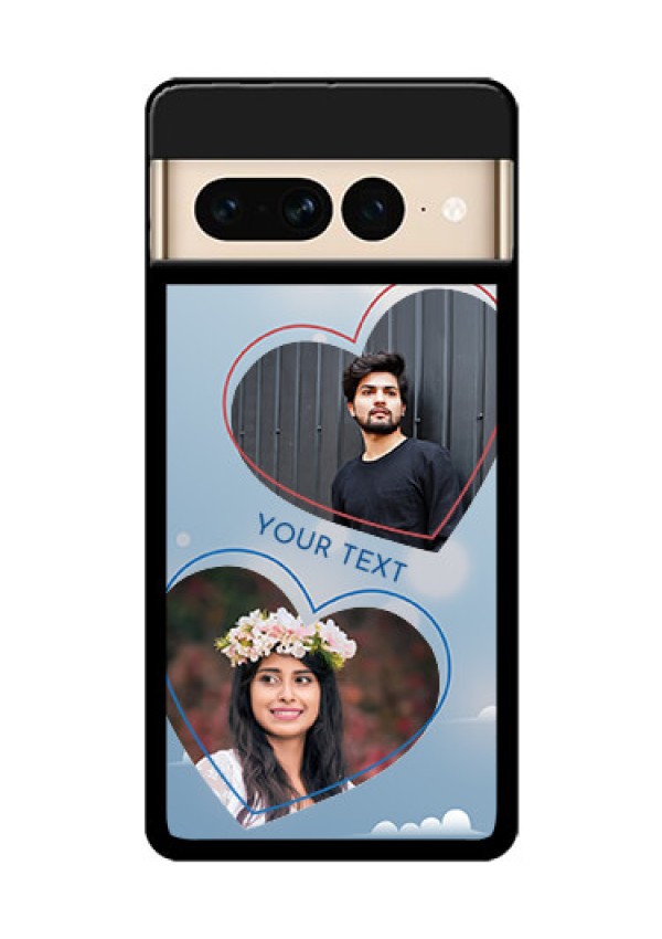 Google Pixel 7 Pro 5G Custom Glass Phone Case - Blue Color Couple Design