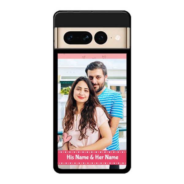Google Pixel 7 Pro 5G Custom Glass Phone Case - Love Design Peach Color
