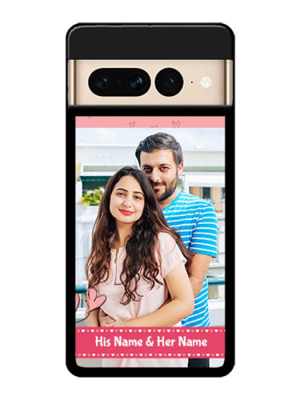 Custom Google Pixel 7 Pro 5G Custom Glass Phone Case - Love Design Peach Color