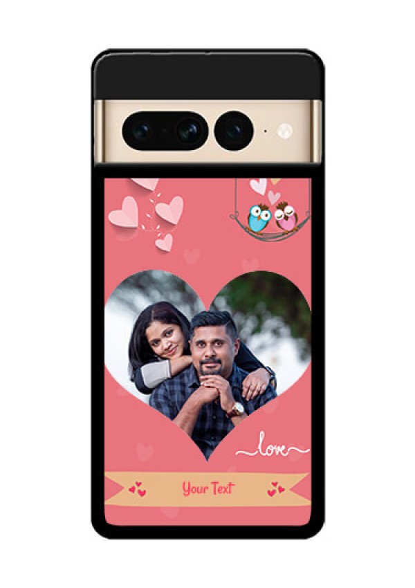 Google Pixel 7 Pro 5G Custom Glass Phone Case - Peach Color Love Design