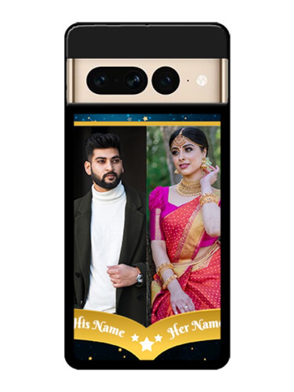 Custom Google Pixel 7 Pro 5G Custom Glass Phone Case - Galaxy Stars Backdrop Design