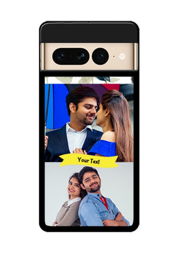 Google Pixel 7 Pro 5G Custom Glass Phone Case - Image With Boho Peacock Feather Design