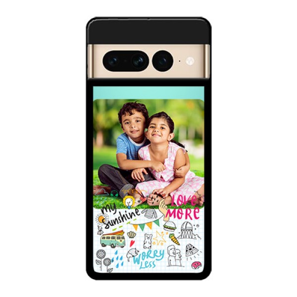 Google Pixel 7 Pro 5G Custom Glass Phone Case - Doodle Love Design