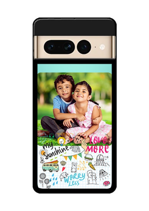Google Pixel 7 Pro 5G Custom Glass Phone Case - Doodle Love Design