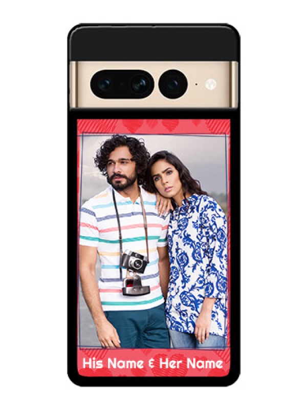 Custom Google Pixel 7 Pro 5G Custom Glass Phone Case - With Red Heart Symbols Design