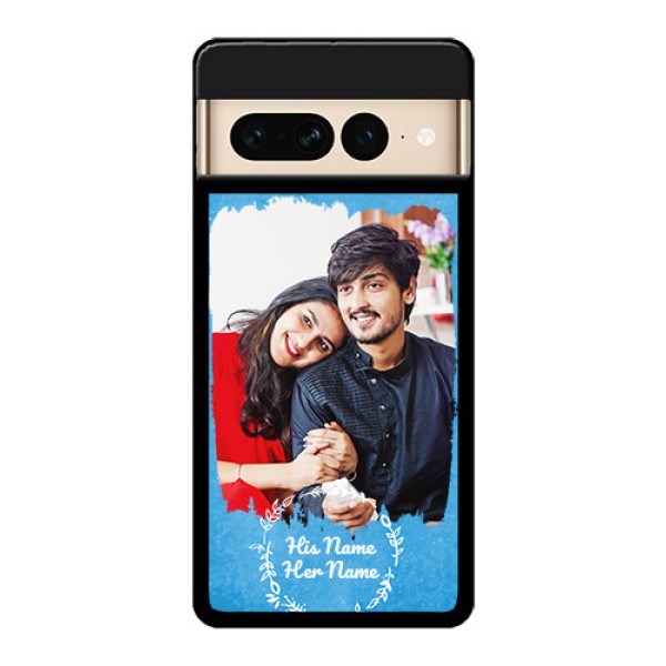 Google Pixel 7 Pro 5G Custom Glass Phone Case - Blue Color Vintage Design