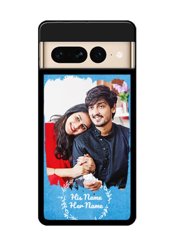 Google Pixel 7 Pro 5G Custom Glass Phone Case - Blue Color Vintage Design