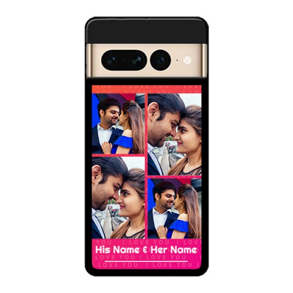 Google Pixel 7 Pro 5G Custom Glass Phone Case - I Love You Pink Design