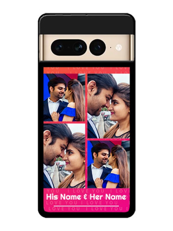 Custom Google Pixel 7 Pro 5G Custom Glass Phone Case - I Love You Pink Design