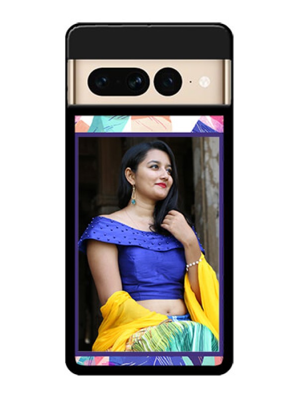 Custom Google Pixel 7 Pro 5G Custom Glass Phone Case - Abstract Floral Design