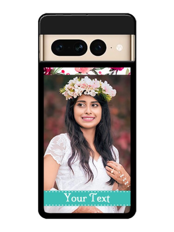 Custom Google Pixel 7 Pro 5G Custom Glass Phone Case - Water Colors Floral Design