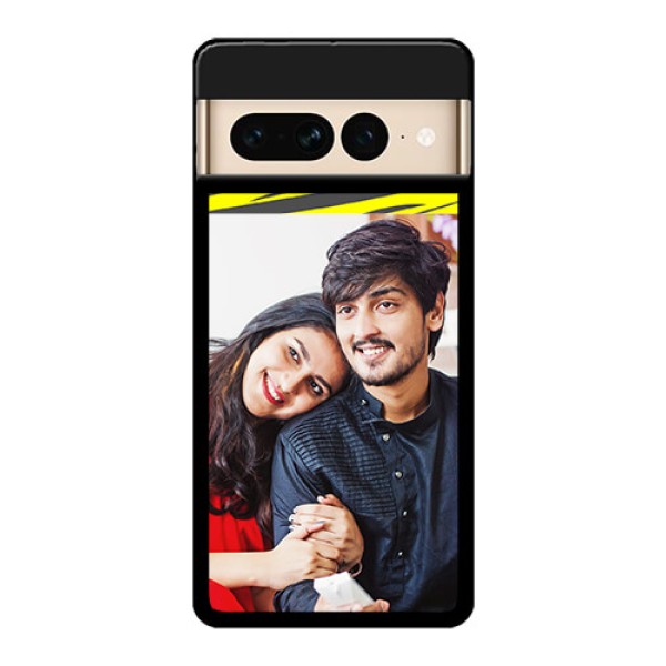 Google Pixel 7 Pro 5G Custom Glass Phone Case - Yellow Abstract Design