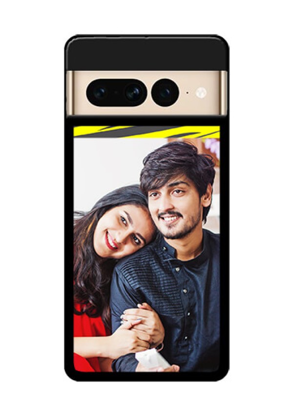 Google Pixel 7 Pro 5G Custom Glass Phone Case - Yellow Abstract Design