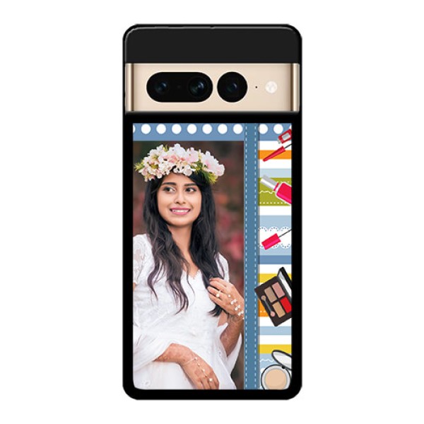 Google Pixel 7 Pro 5G Custom Glass Phone Case - Makeup Icons Design
