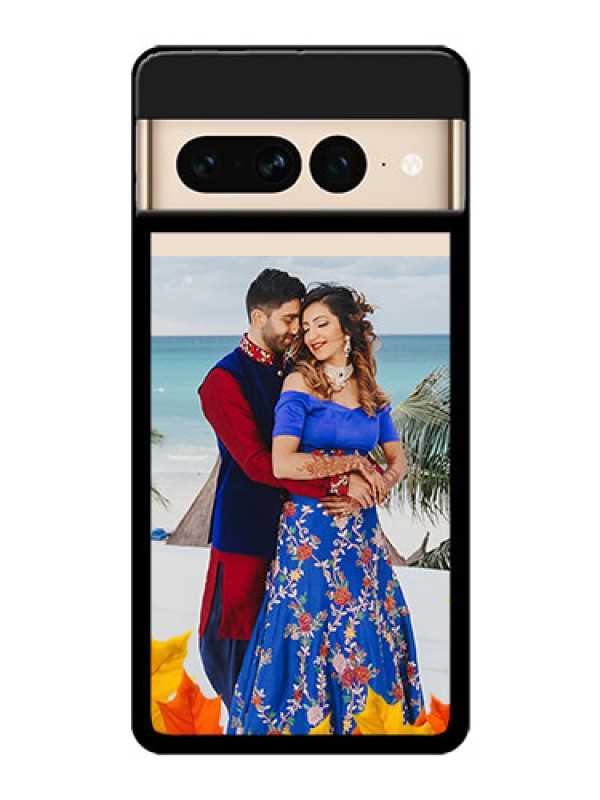 Custom Google Pixel 7 Pro 5G Custom Glass Phone Case - Autumn Maple Leaves Design