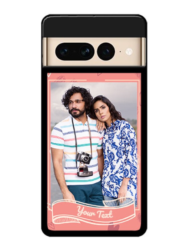 Custom Google Pixel 7 Pro 5G Custom Glass Phone Case - Love Doodle Art Design