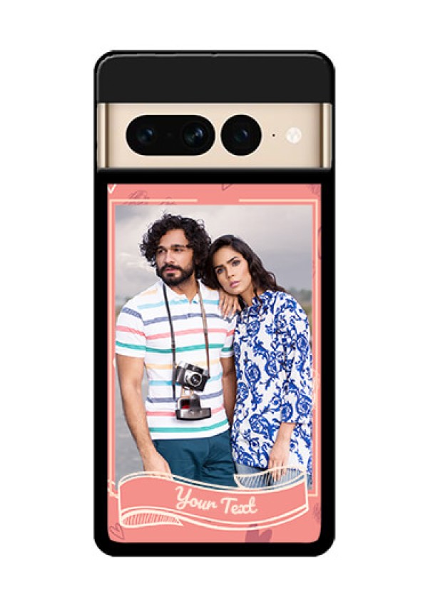 Google Pixel 7 Pro 5G Custom Glass Phone Case - Love Doodle Art Design