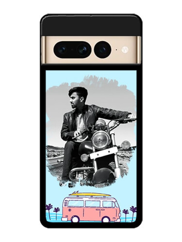 Custom Google Pixel 7 Pro 5G Custom Glass Phone Case - Travel & Adventure Design
