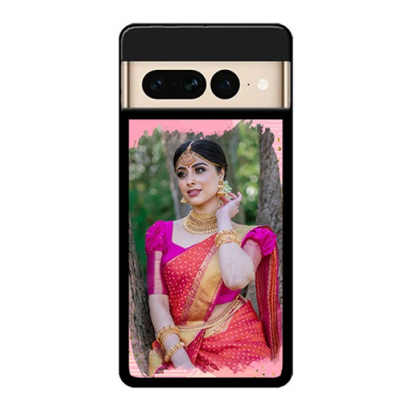 Google Pixel 7 Pro 5G Custom Glass Phone Case - Gold Glitter Splash Design