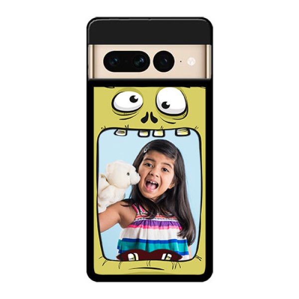 Google Pixel 7 Pro 5G Custom Glass Phone Case - Cartoon Monster Back Case Design