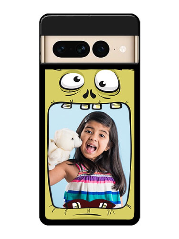 Custom Google Pixel 7 Pro 5G Custom Glass Phone Case - Cartoon Monster Back Case Design
