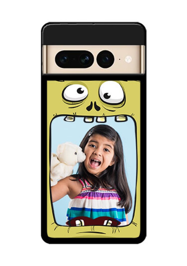 Google Pixel 7 Pro 5G Custom Glass Phone Case - Cartoon Monster Back Case Design