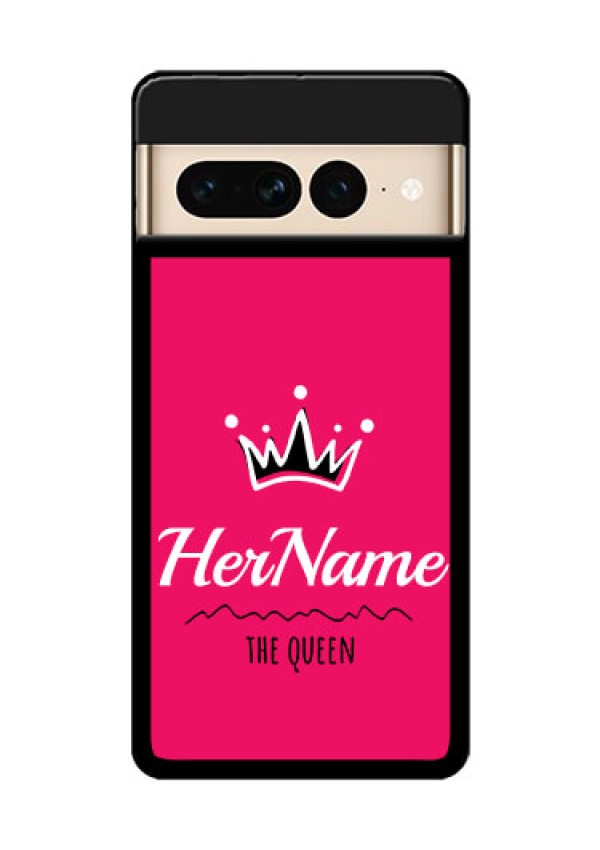 Google Pixel 7 Pro 5G Custom Glass Phone Case - Queen With Name Design