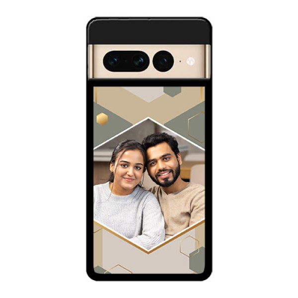 Google Pixel 7 Pro 5G Custom Glass Phone Case - Stylish Hexagon Pattern Design