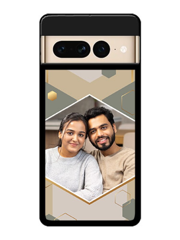 Custom Google Pixel 7 Pro 5G Custom Glass Phone Case - Stylish Hexagon Pattern Design