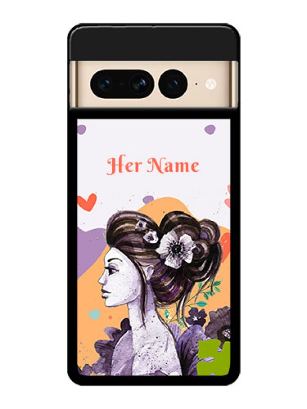 Custom Google Pixel 7 Pro 5G Custom Glass Phone Case - Woman And Nature Design