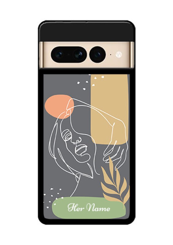 Google Pixel 7 Pro 5G Custom Glass Phone Case - Gazing Woman Line Art Design