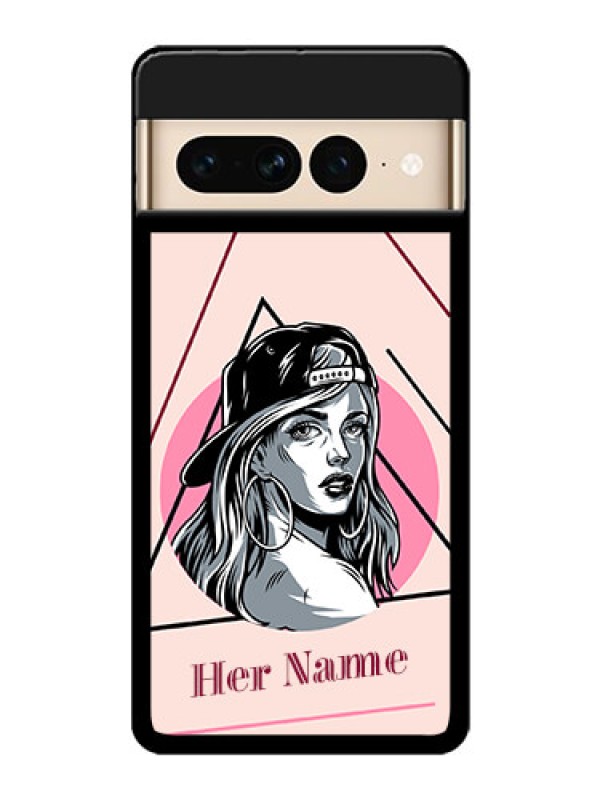 Custom Google Pixel 7 Pro 5G Custom Glass Phone Case - Rockstar Girl Design