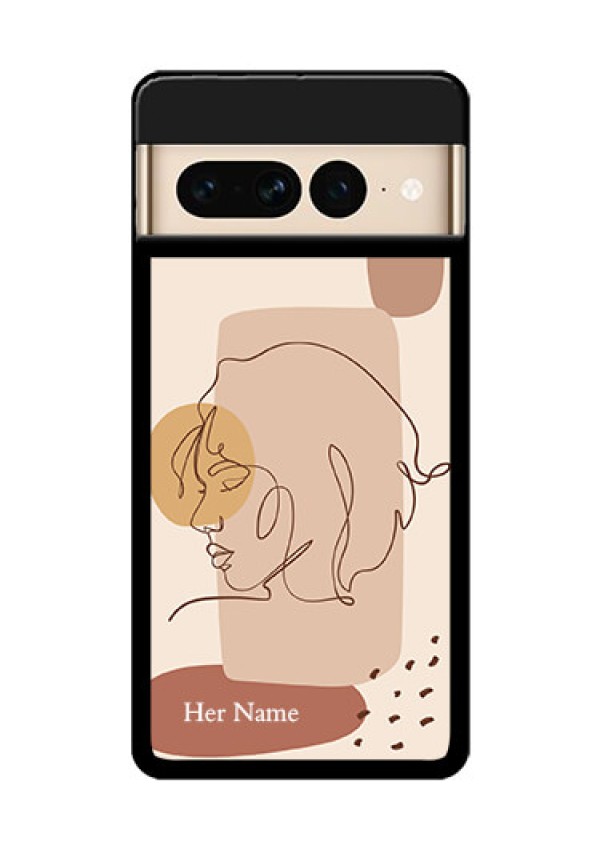Google Pixel 7 Pro 5G Custom Glass Phone Case - Calm Woman Line Art Design