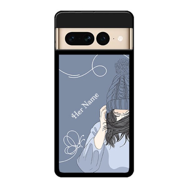 Google Pixel 7 Pro 5G Custom Glass Phone Case - Girl In Winter Outfit Design