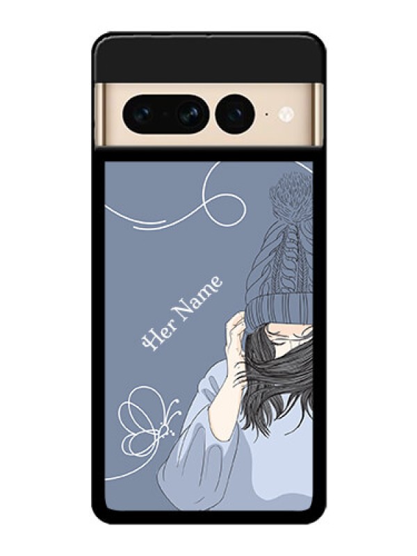 Custom Google Pixel 7 Pro 5G Custom Glass Phone Case - Girl In Winter Outfit Design