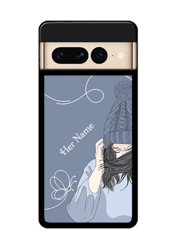 Google Pixel 7 Pro 5G Custom Glass Phone Case - Girl In Winter Outfit Design