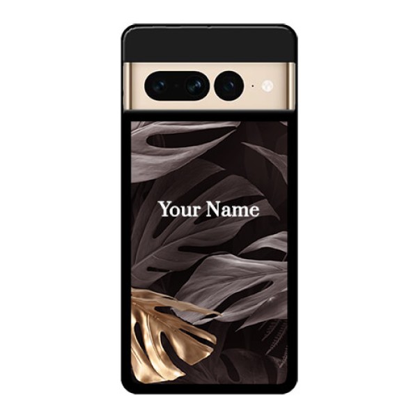 Google Pixel 7 Pro 5G Custom Glass Phone Case - Wild Leaves Digital Paint Design