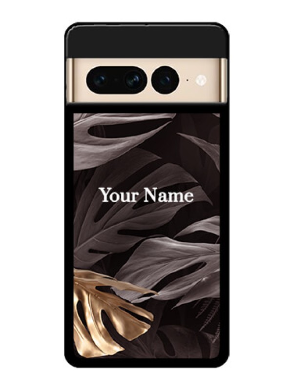 Custom Google Pixel 7 Pro 5G Custom Glass Phone Case - Wild Leaves Digital Paint Design