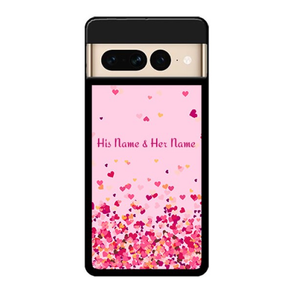 Google Pixel 7 Pro 5G Custom Glass Phone Case - Floating Hearts Design