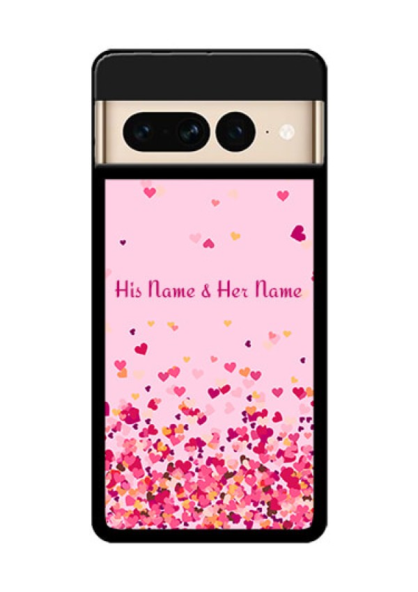 Google Pixel 7 Pro 5G Custom Glass Phone Case - Floating Hearts Design