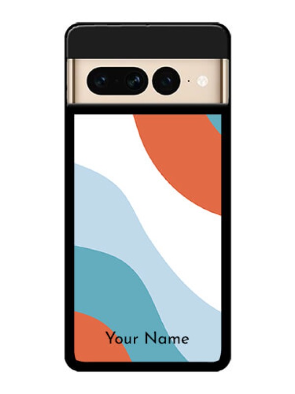 Custom Google Pixel 7 Pro 5G Custom Glass Phone Case - Coloured Waves Design