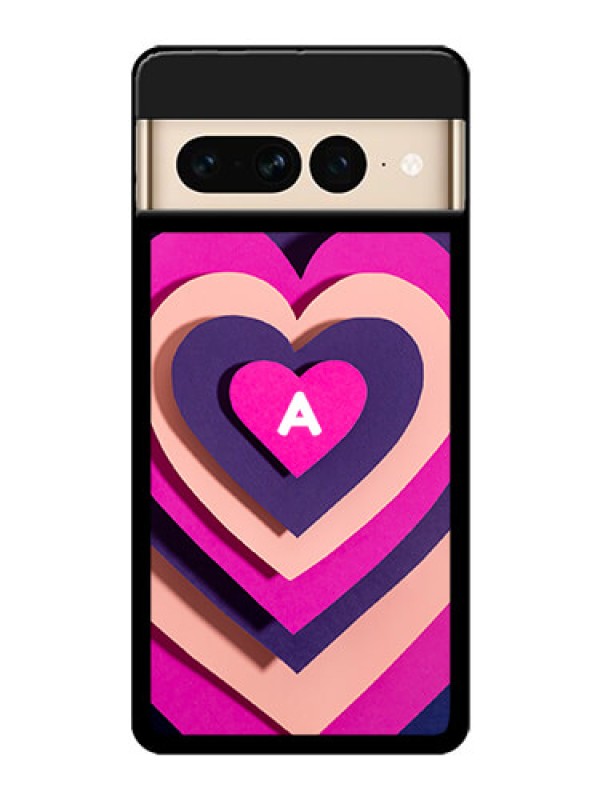 Custom Google Pixel 7 Pro 5G Custom Glass Phone Case - Cute Heart Pattern Design