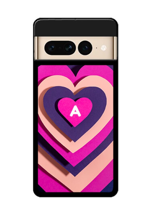 Google Pixel 7 Pro 5G Custom Glass Phone Case - Cute Heart Pattern Design